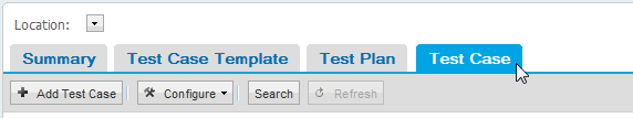 open test case tab