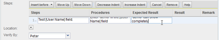 enter expected result