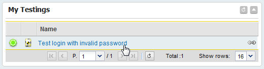 open test case