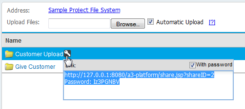 copy url and password