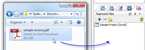 drag files