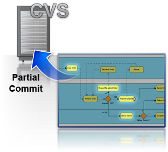 Commit partial changes to server