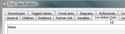 correlation sets tab