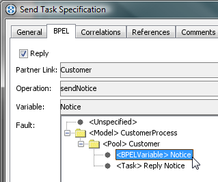 reply notice bpel