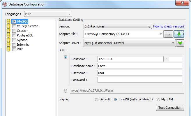 db configure