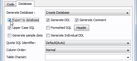 export to db