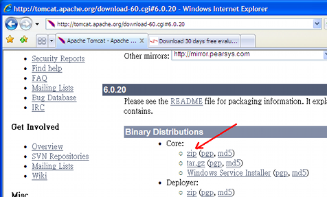 Download tomcat