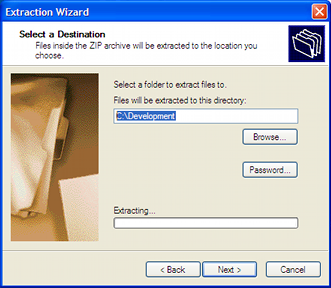 Extract wizard - select path