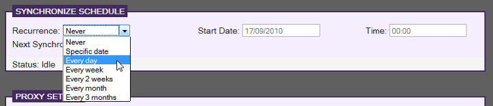 sync schedule