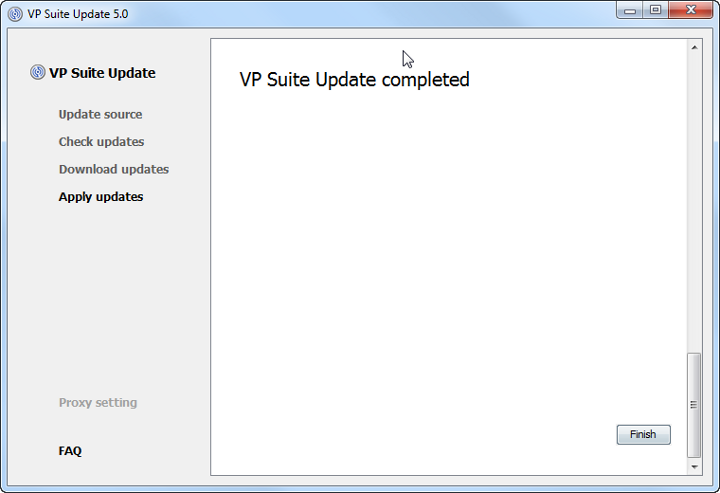 finished updating