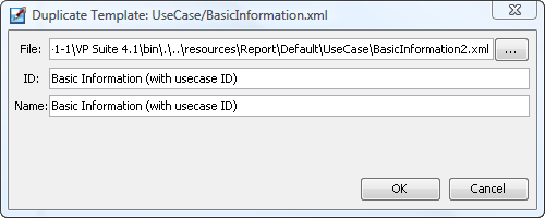 dup template dialog box