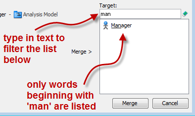 apply filter to make the target list shorter