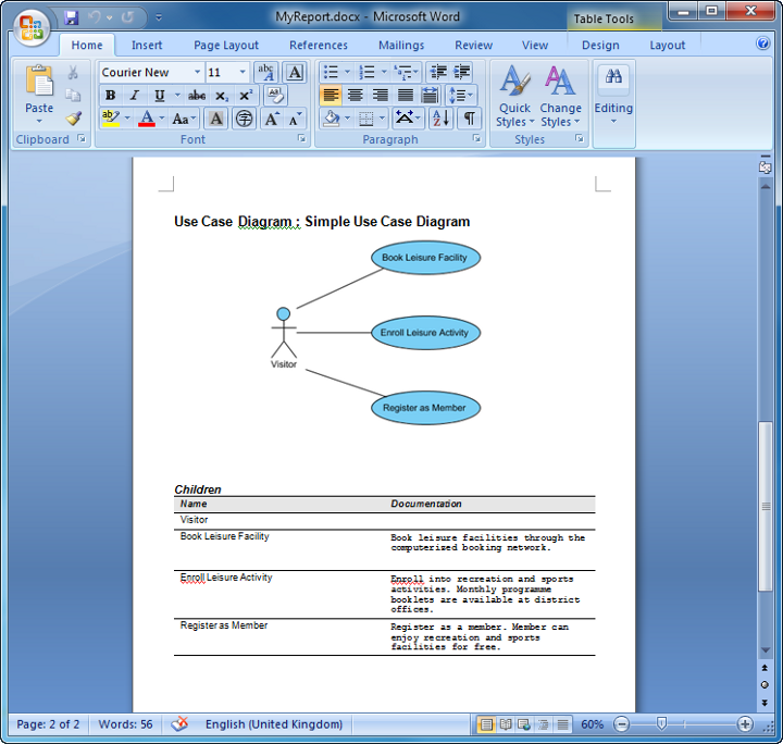 report exported