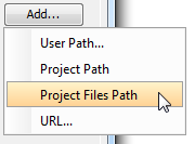 add project file path